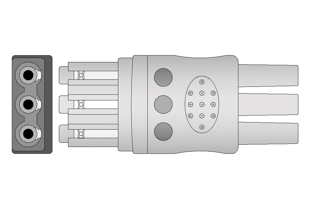 Philips ecg leadwire m1671a 3 lead intellivue grabber 0 9m aha reusable