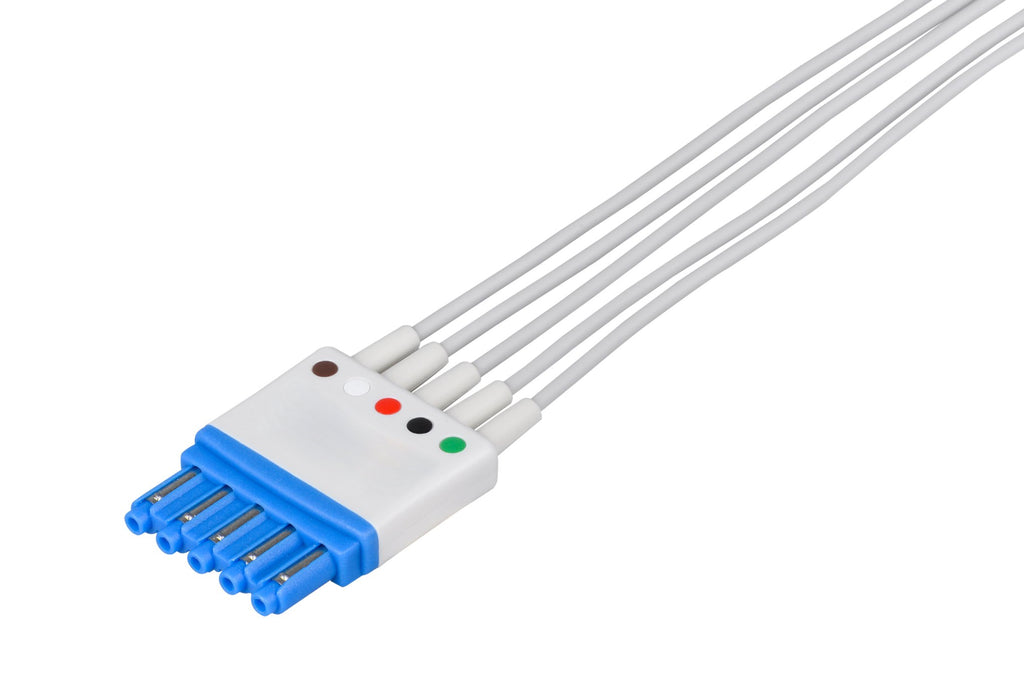 Philips ecg leadwire m1644a 5 lead intellivue snap 0 9m aha reusable