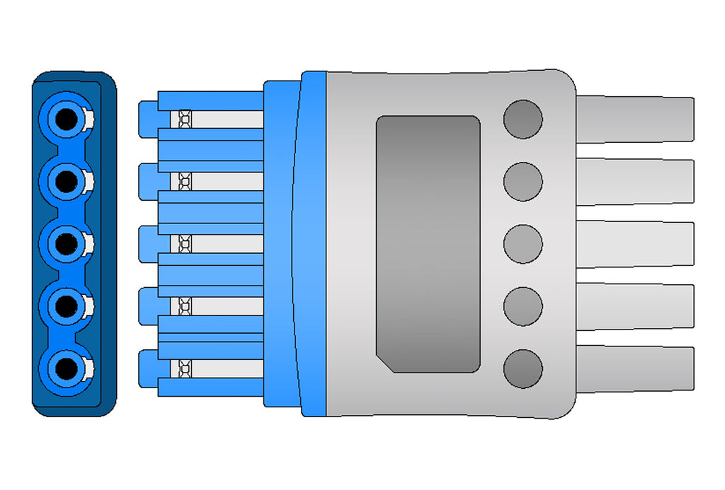 Philips ecg leadwire m1644a 5 lead intellivue snap 0 9m aha reusable