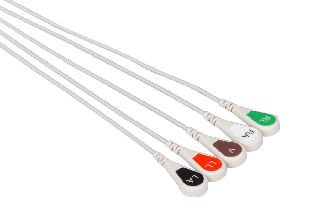 Philips ecg leadwire 989803171821 5 lead intellivue mx40 snap 0 9m aha reusable