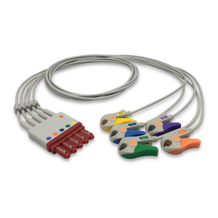 Philips ECG Leadwire M1976A, 5 lead, IntelliVue, Grabber, 0.9m , AHA, Chest lead, Reusable