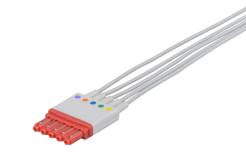 Philips ecg leadwire m1602a 5 lead intellivue snap 0 9m aha chest lead reusable