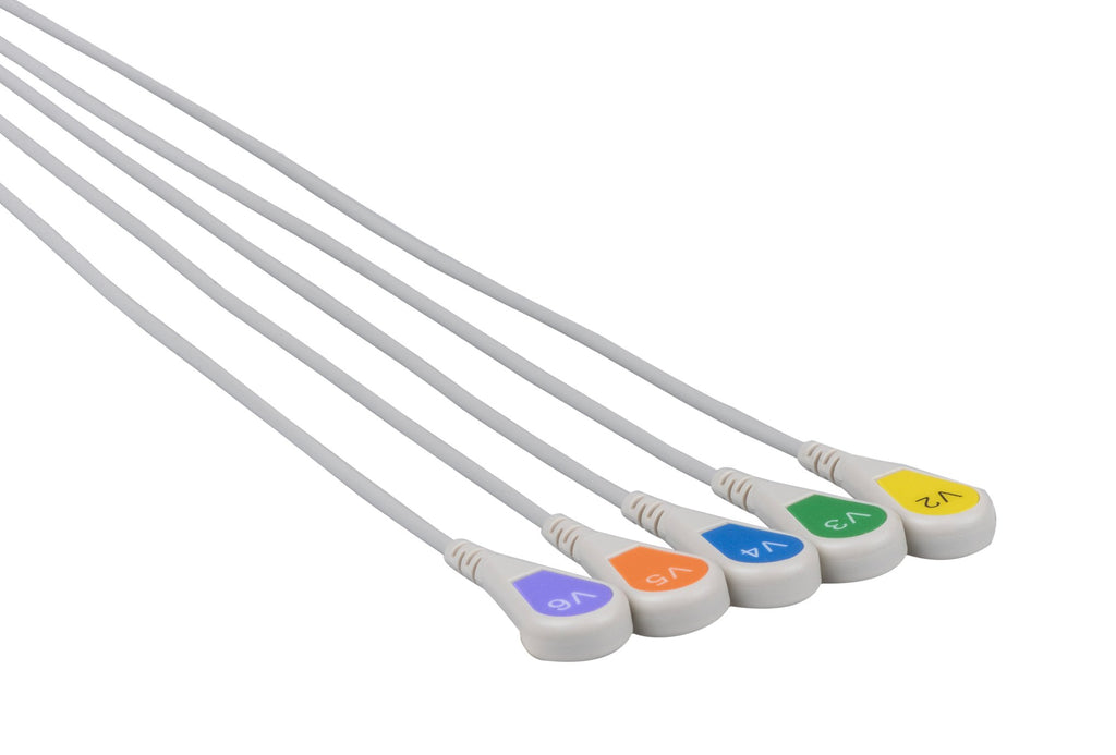 Philips ecg leadwire m1602a 5 lead intellivue snap 0 9m aha chest lead reusable