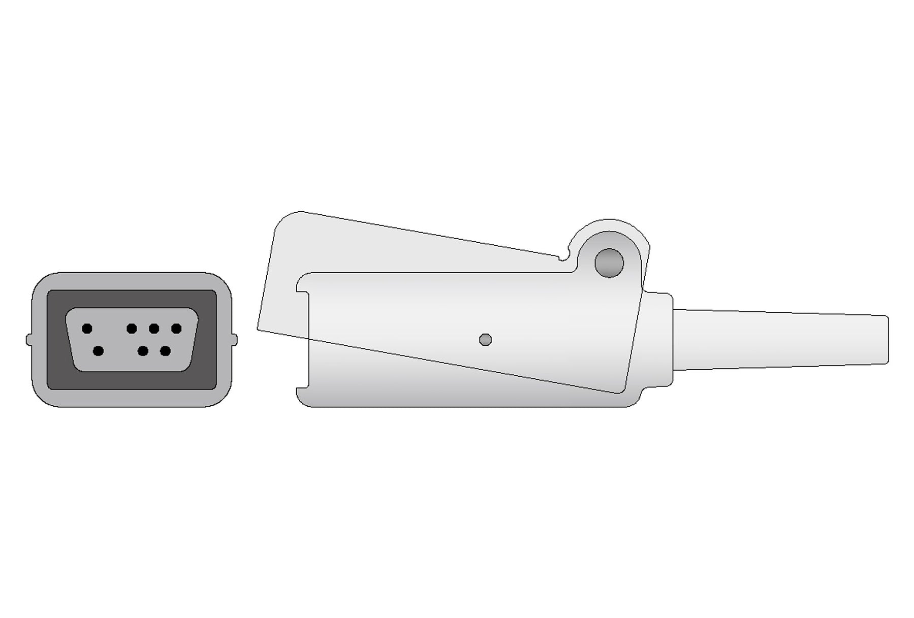 Philips SpO2 Adapter Cable M1943AL (2.4m), 2.4m, use with Nellcor-Oxis ...